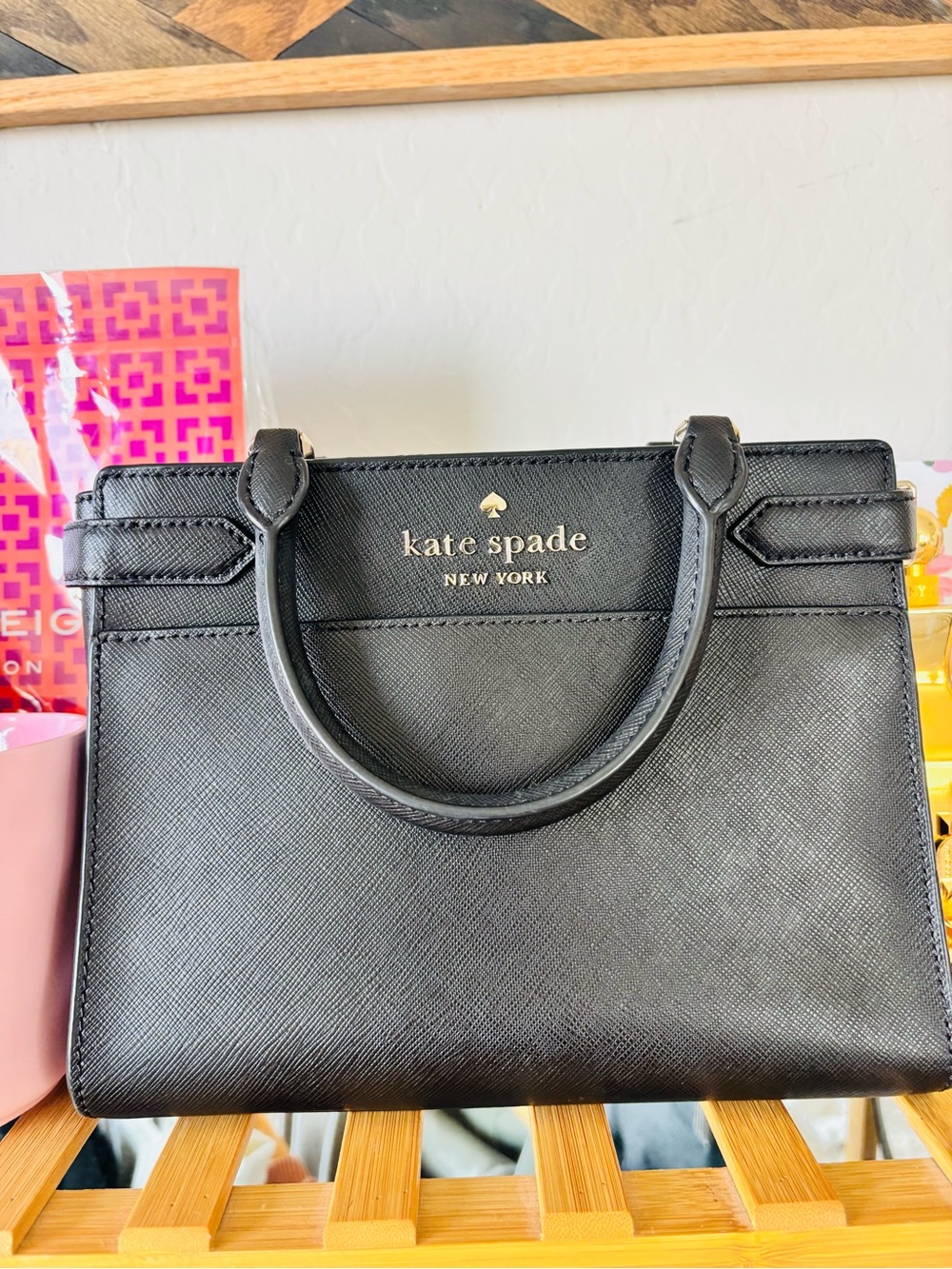 Kate Spade  New York Staci Black Structured Mini Satchel w/ crossbody strap - Picture 7 of 7